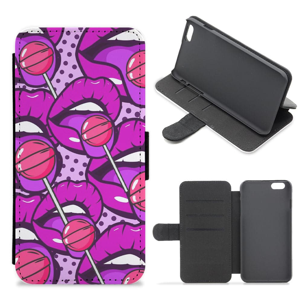 Lollipop Lick - Pop Art Flip / Wallet Phone Case