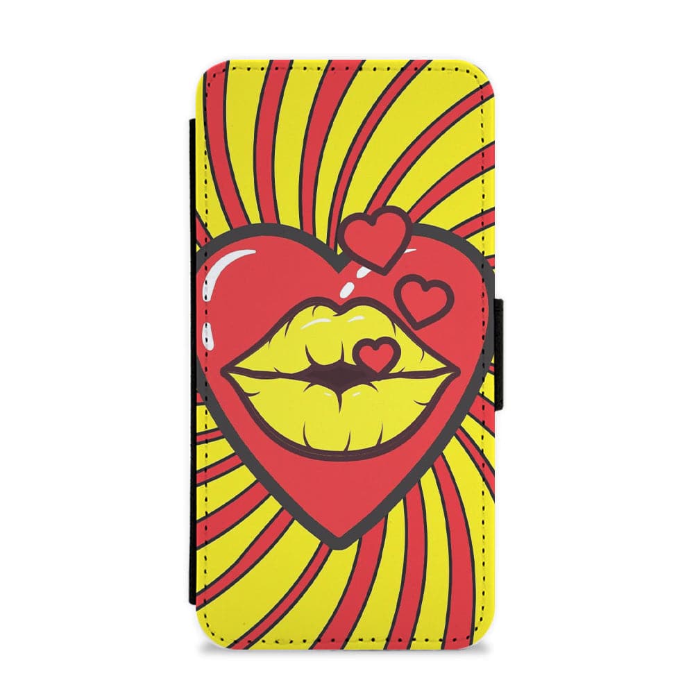 Spiral Kiss - Pop Art Flip / Wallet Phone Case