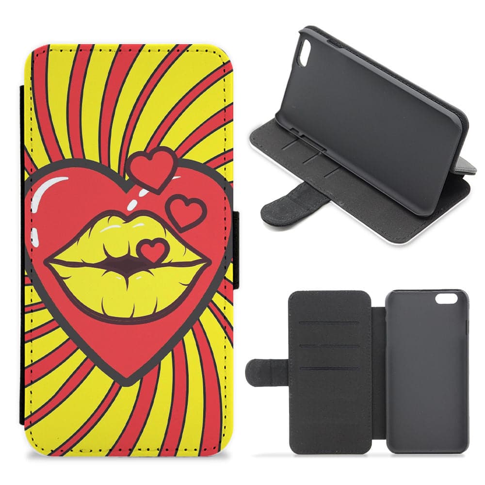 Spiral Kiss - Pop Art Flip / Wallet Phone Case