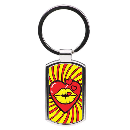 Spiral Kiss - Pop Art Luxury Keyring