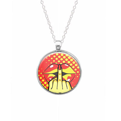 Middle Finger Kiss - Pop Art Necklace