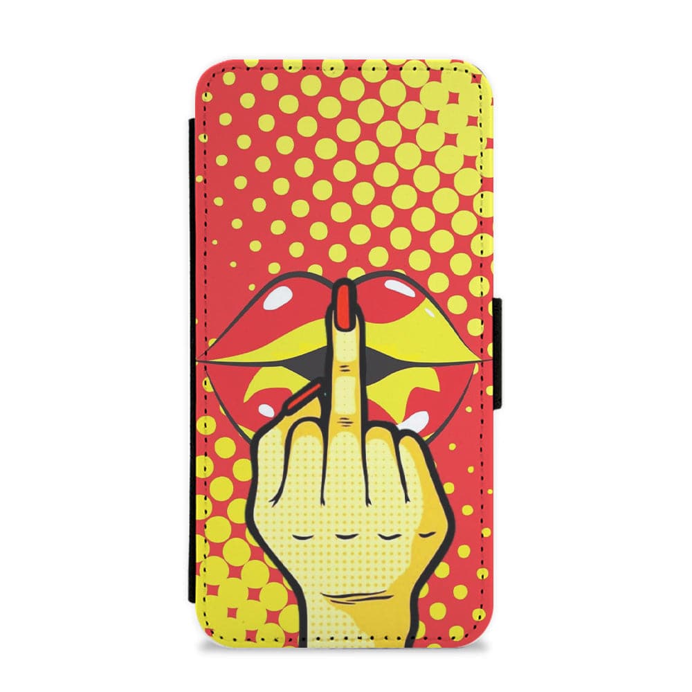 Middle Finger Kiss - Pop Art Flip / Wallet Phone Case