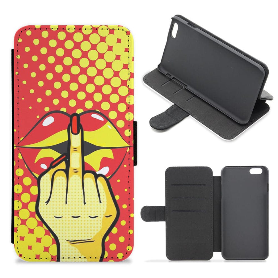 Middle Finger Kiss - Pop Art Flip / Wallet Phone Case