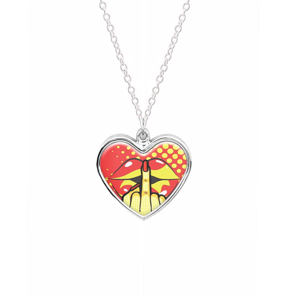 Middle Finger Kiss - Pop Art Necklace