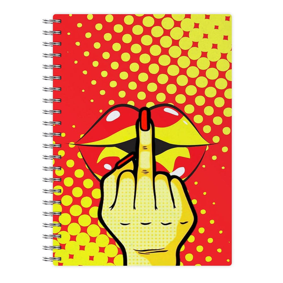 Middle Finger Kiss - Pop Art Notebook