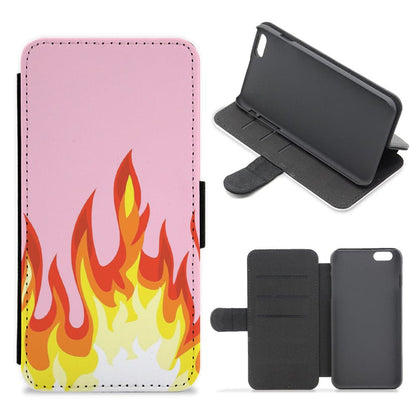 Pink Flame Flip / Wallet Phone Case