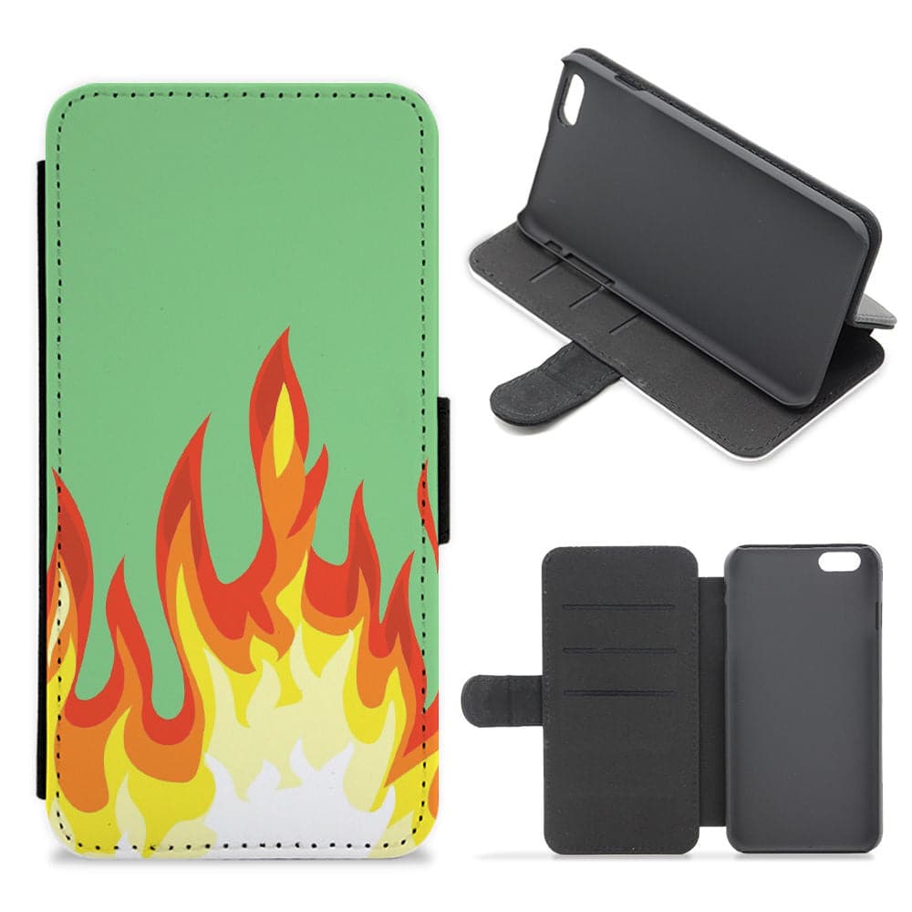 Green Flame Flip / Wallet Phone Case