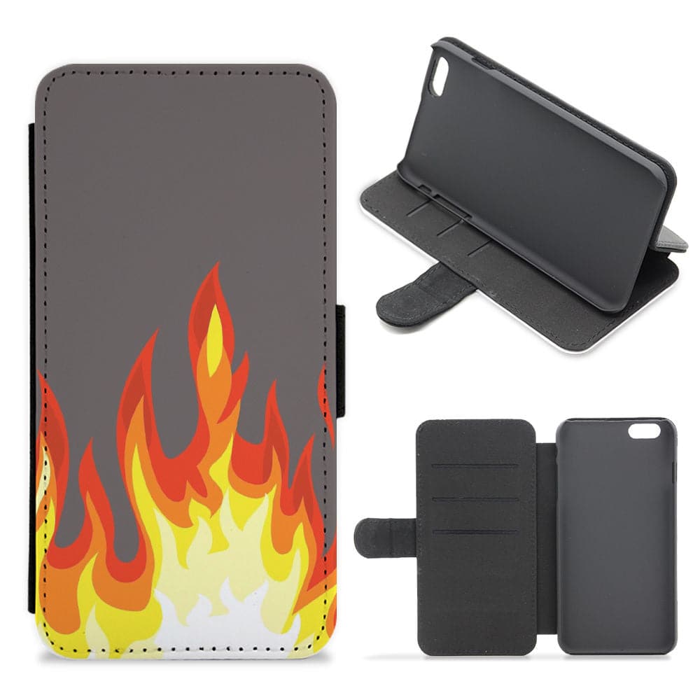 Grey Flame Flip / Wallet Phone Case