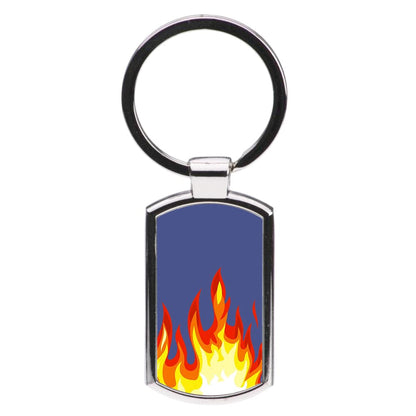 Dark Blue Flame Luxury Keyring