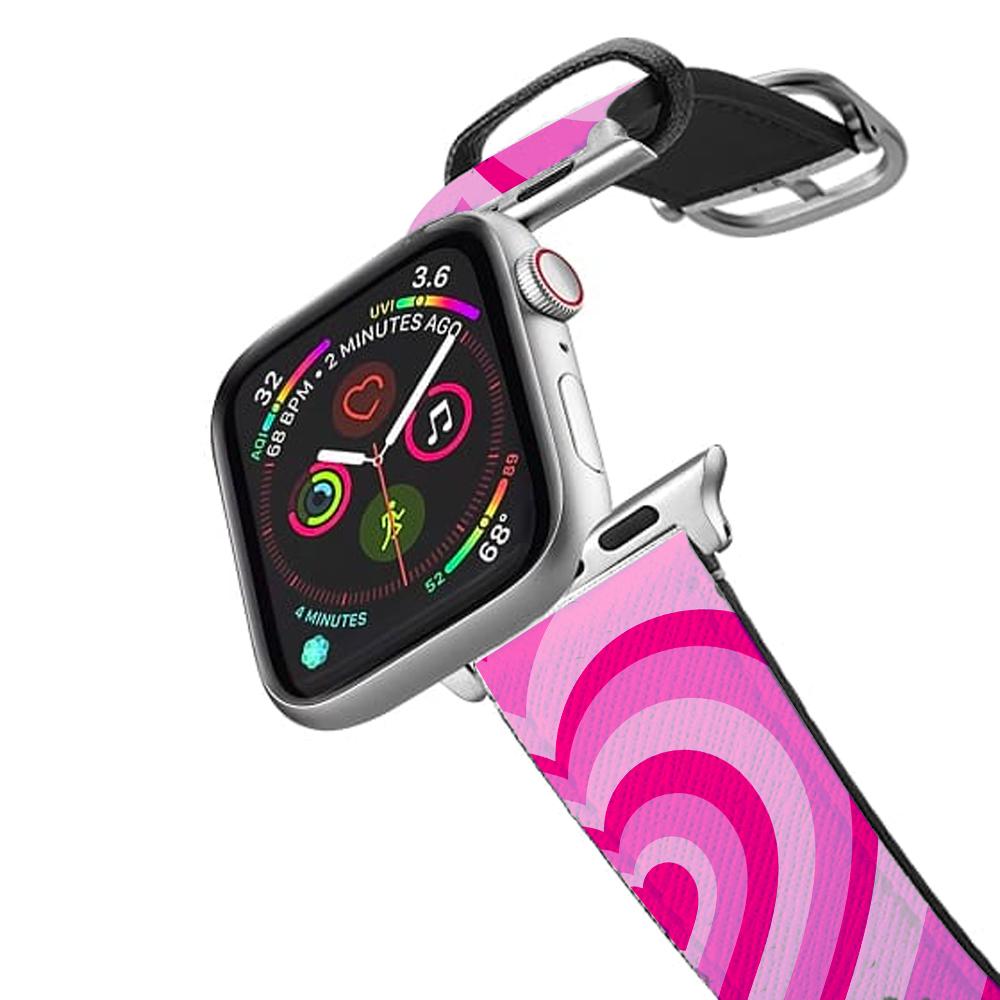 Pink - Colourful Hearts Apple Watch Strap