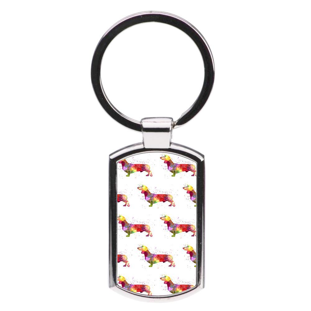 Watercolour Dachshund Luxury Keyring