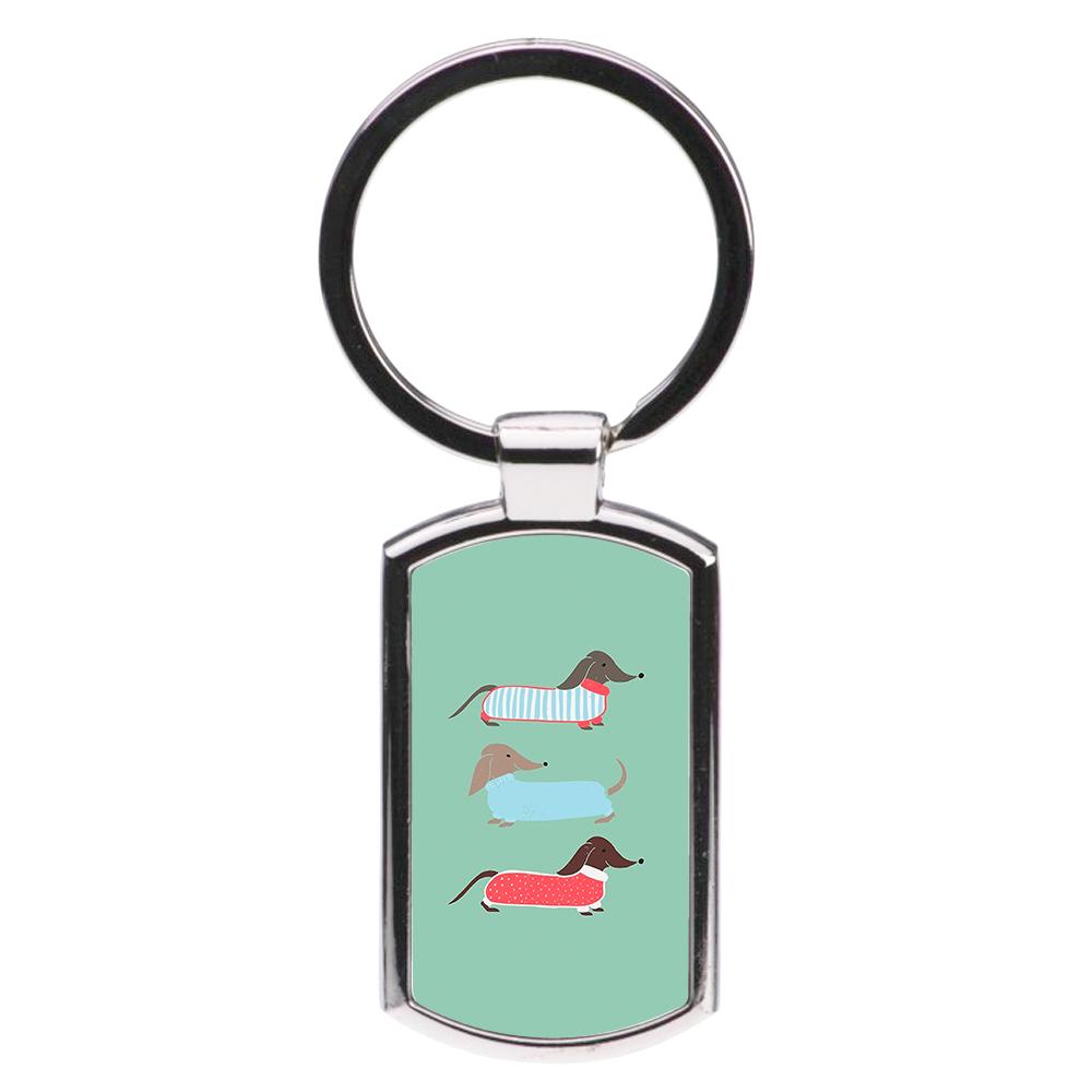 Sausage Dogs in Jumpers Luxury Keyring