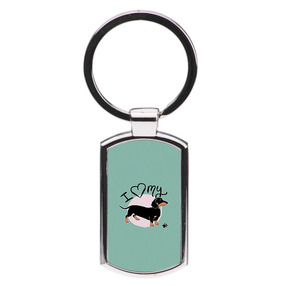 I Love My Dachshund Luxury Keyring