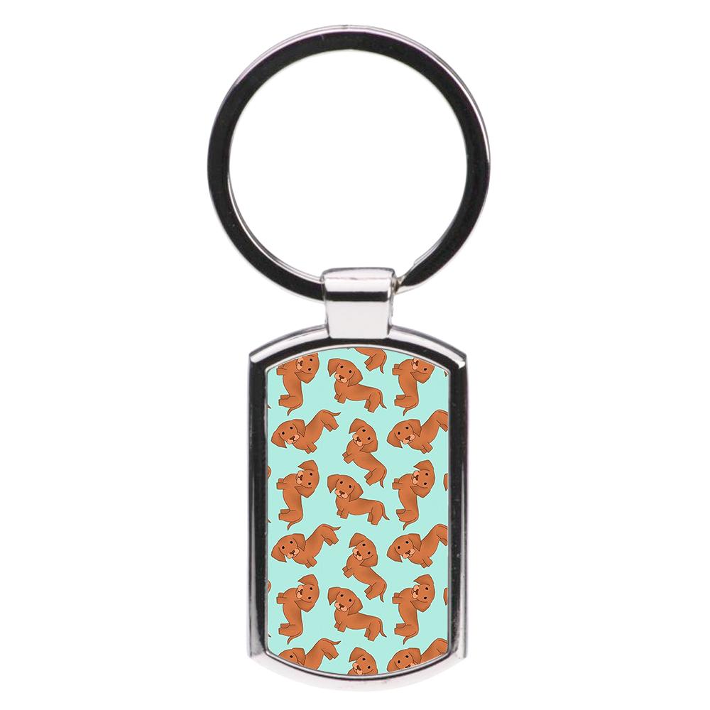 Sausage Dog Pattern Luxury Keyring