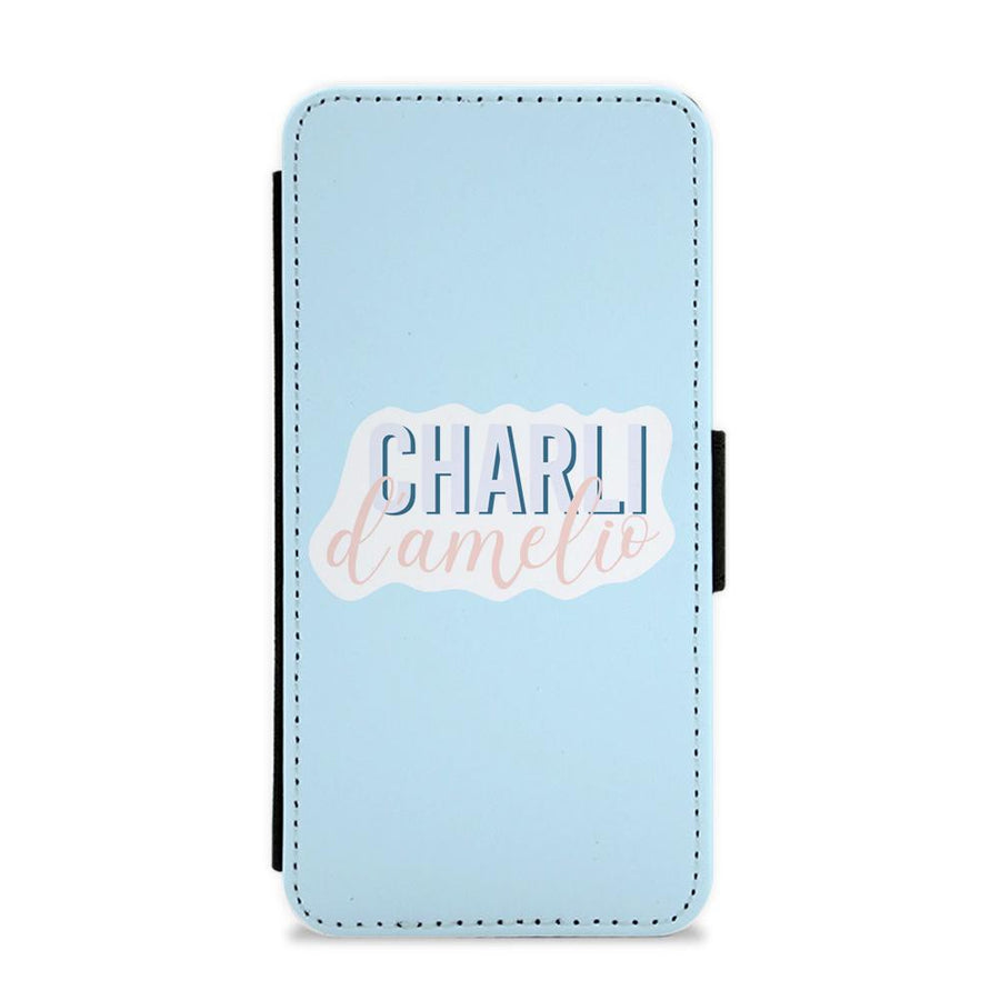 Blue Charli D'Amelio Flip / Wallet Phone Case