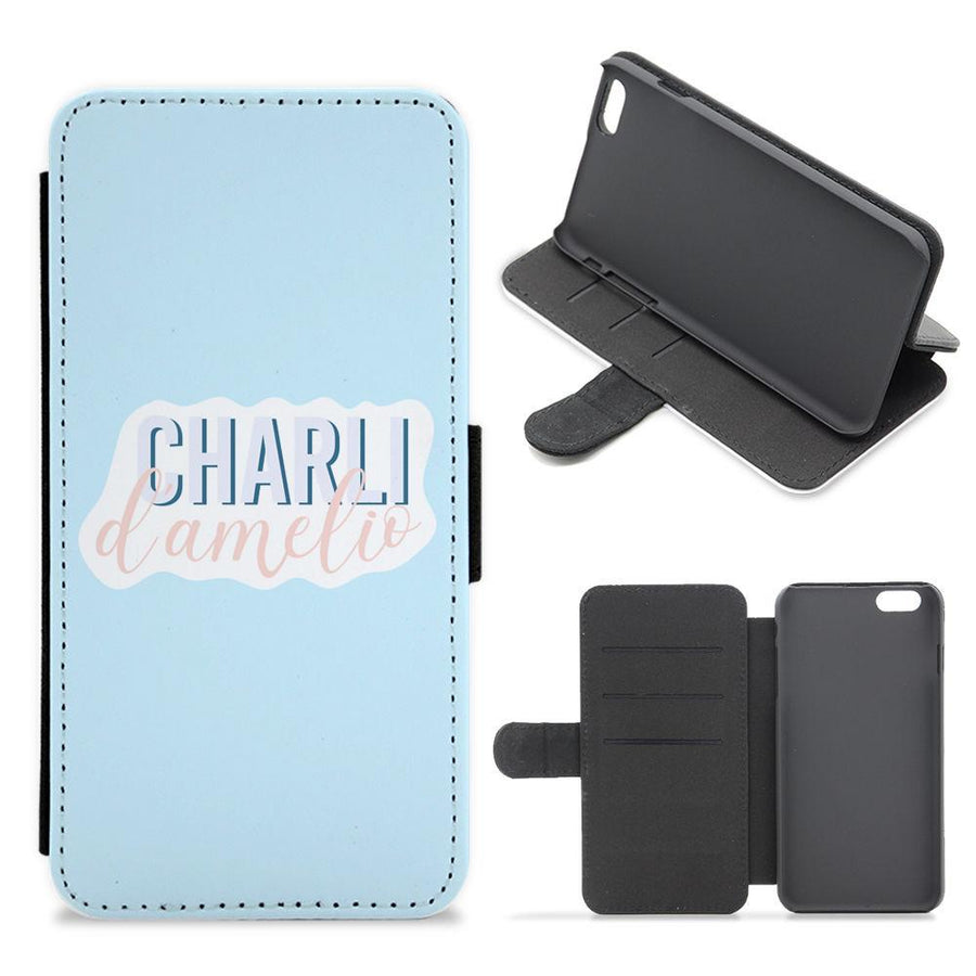 Blue Charli D'Amelio Flip / Wallet Phone Case