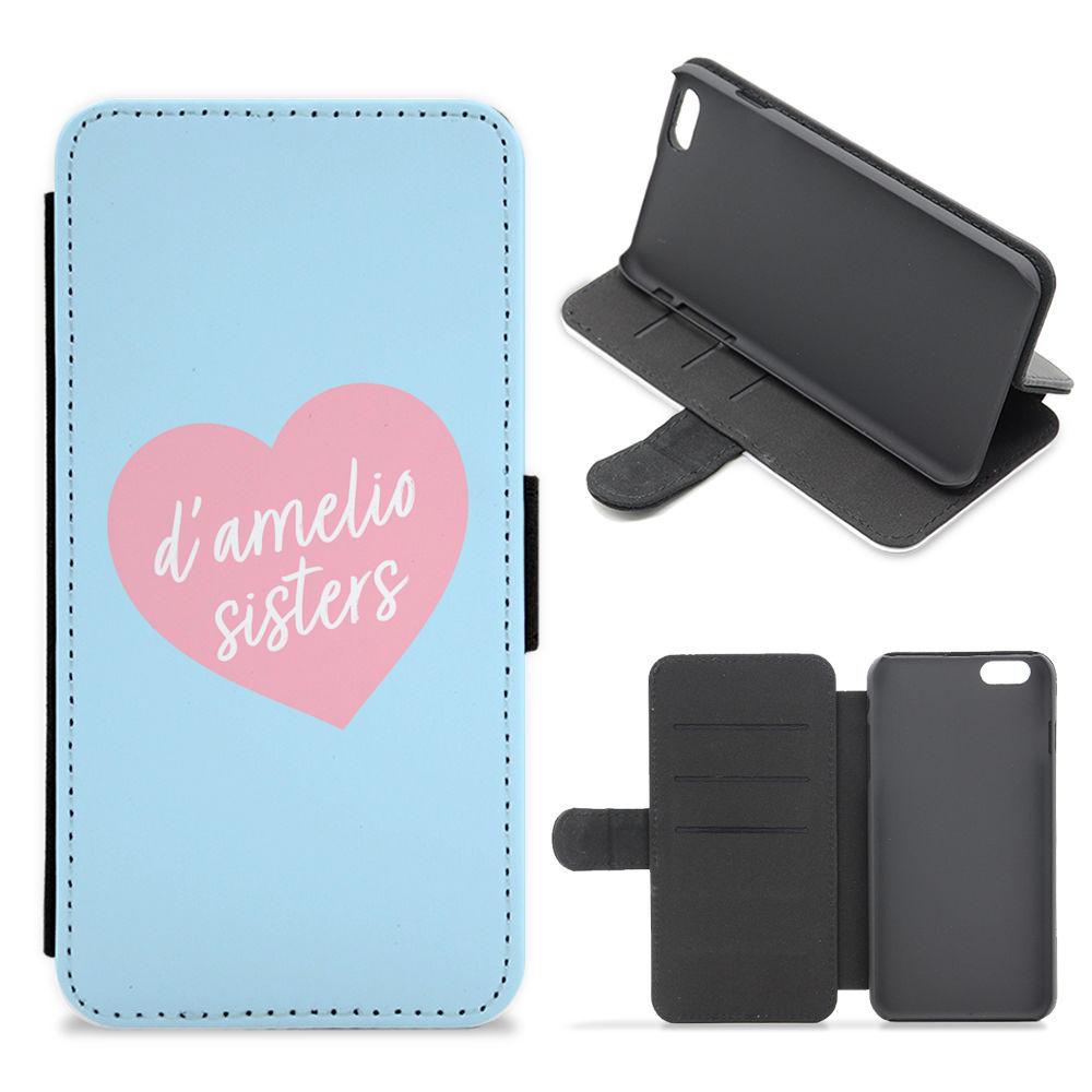 D'Amelio Sisters Heart Flip / Wallet Phone Case