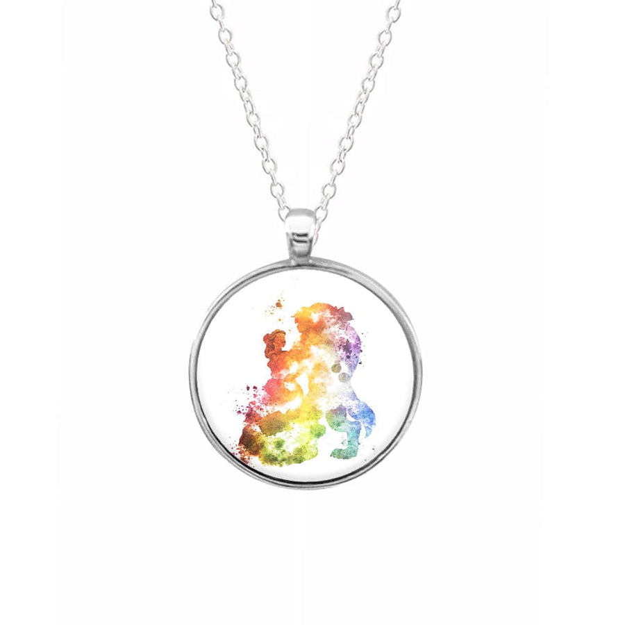 Watercolour Beauty and the Beast Disney Necklace