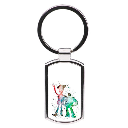 Watercolour Woody & Buzz Toy Story Disney Luxury Keyring