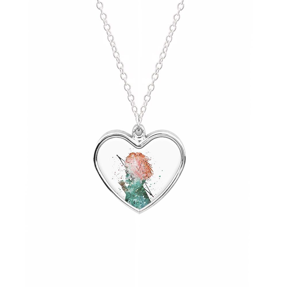 Watercolour Princess Merida Brave Fairytale Necklace