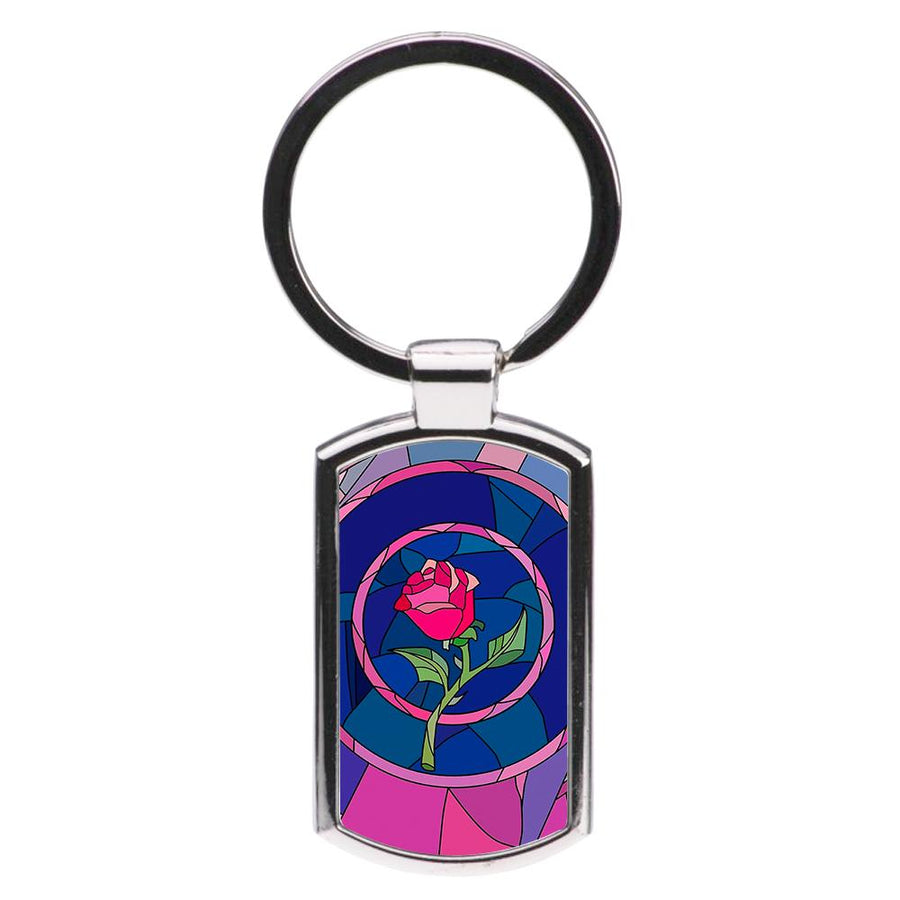 Glass Rose - Beauty and the Beast Luxury Keyring