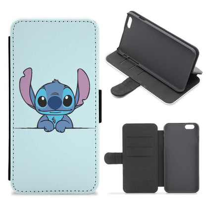 Stitch Leaning - Disney Flip / Wallet Phone Case