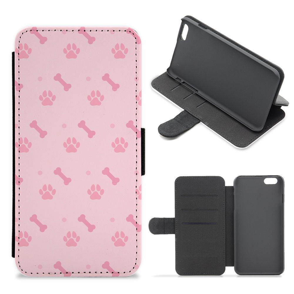 Dog And Paw - Dog Pattern Flip / Wallet Phone Case