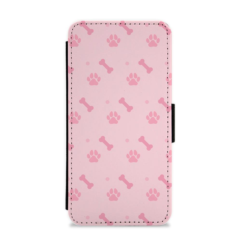 Dog And Paw - Dog Pattern Flip / Wallet Phone Case