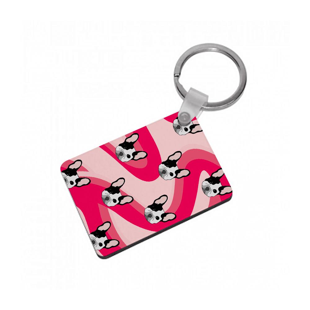 Abstact Frenchie - Dog Pattern Keyring