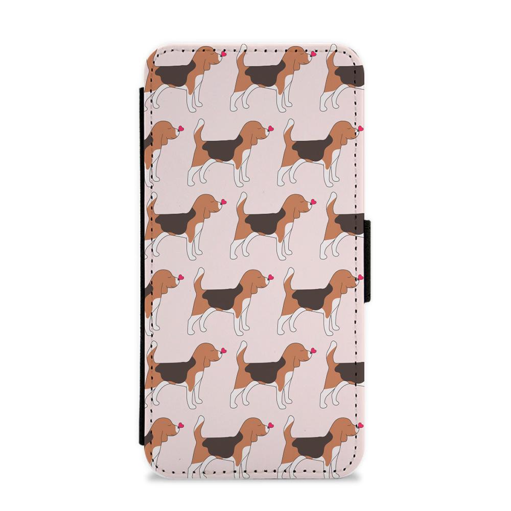 Love Beagle - Dog Pattern Flip / Wallet Phone Case