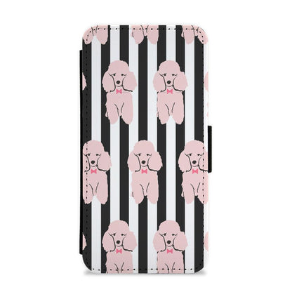 Striped Poodle - Dog Pattern Flip / Wallet Phone Case