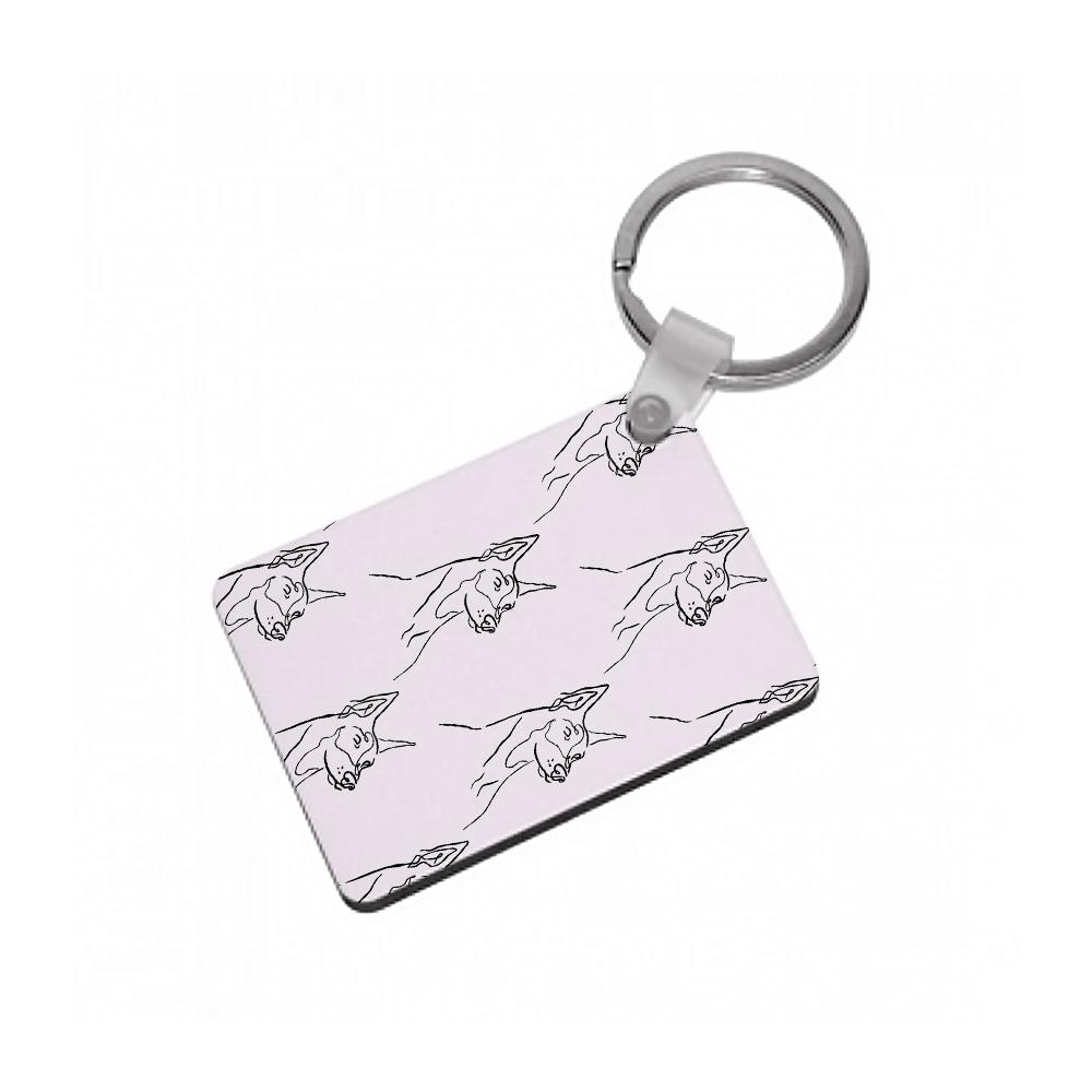 Dobermann Outline - Dog Pattern Keyring