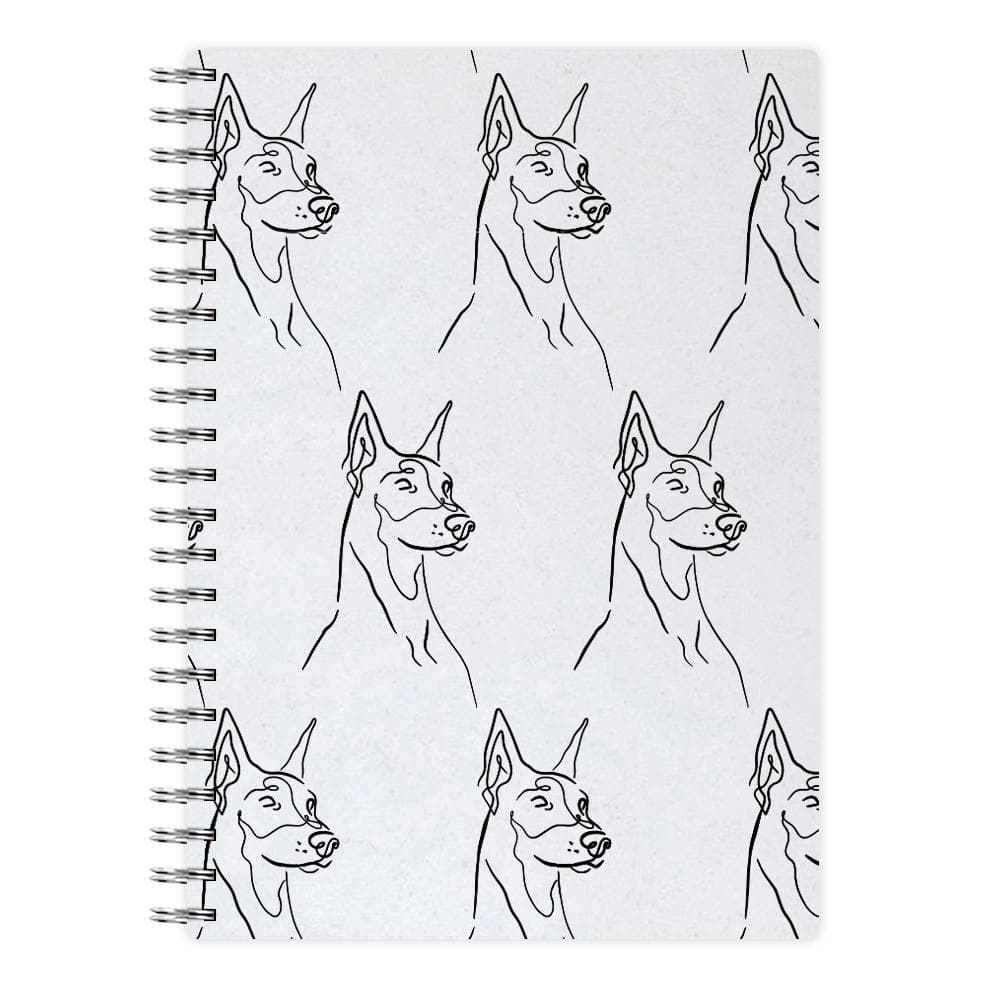 Dobermann Outline - Dog Pattern Notebook