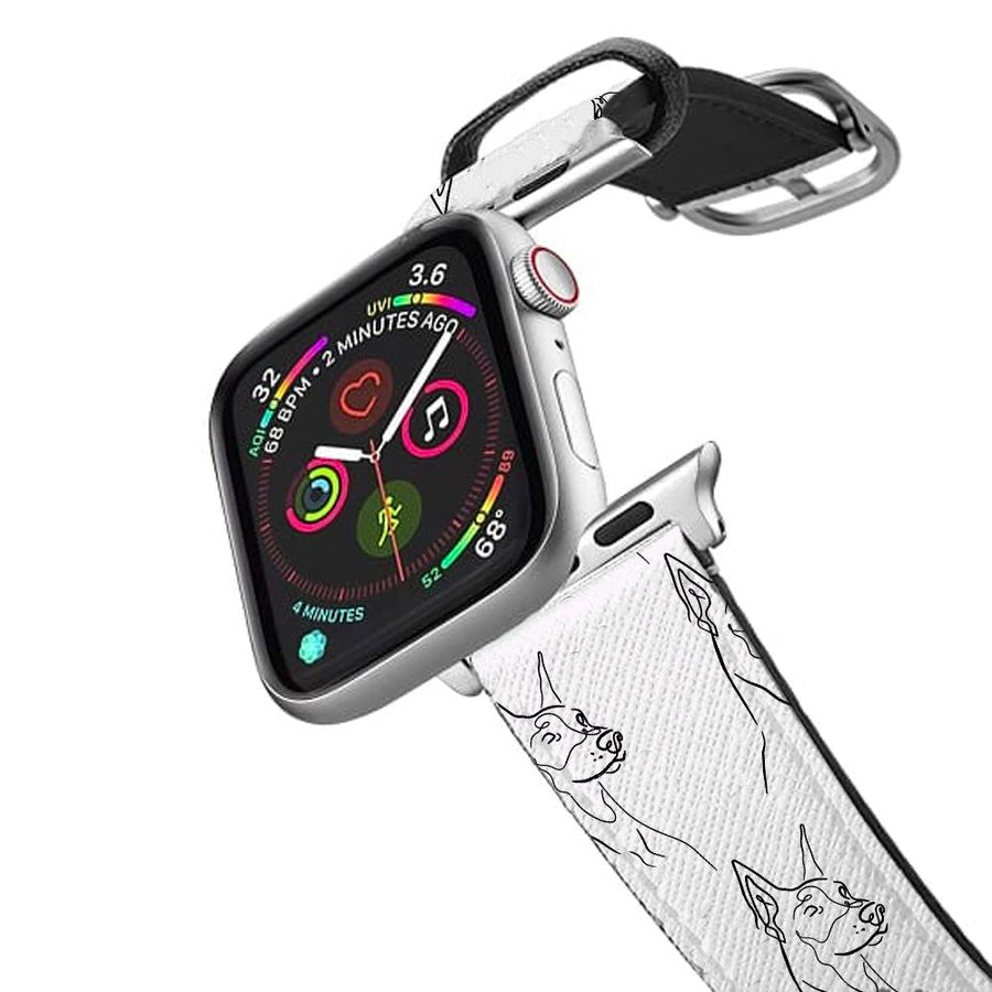 Dobermann Outline - Dog Pattern Apple Watch Strap