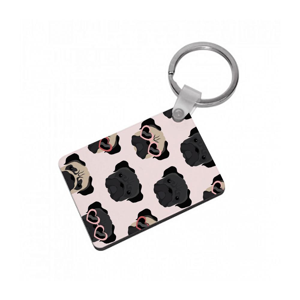 Sunny Pug Life - Dog Pattern Keyring