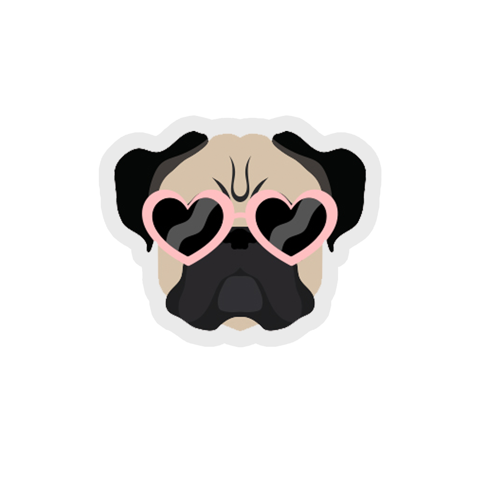 Sunny Pug Life - Dog Pattern  Sticker