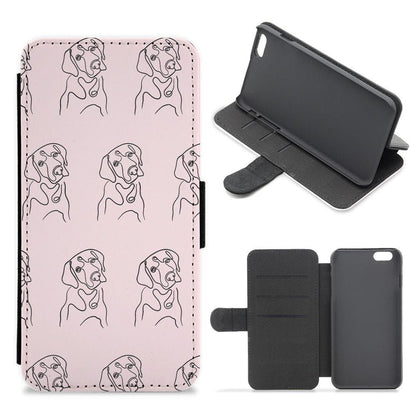 Labrador Outline - Dog Pattern Flip / Wallet Phone Case