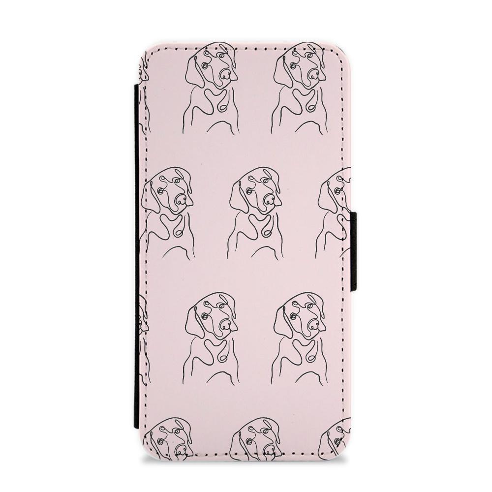 Labrador Outline - Dog Pattern Flip / Wallet Phone Case