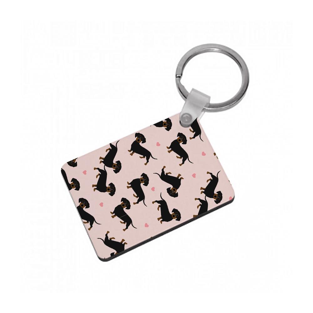 Heart Dachshund - Dog Pattern Keyring