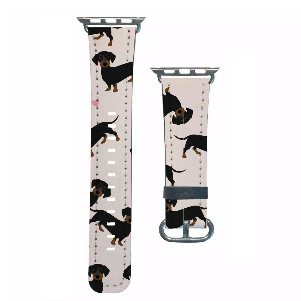 Heart Dachshund - Dog Pattern Apple Watch Strap