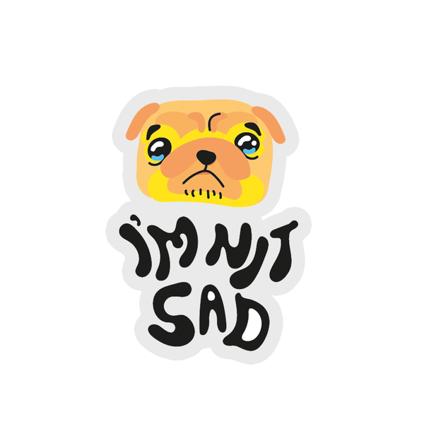 I'm Nit Sad - Dog Pattern Sticker