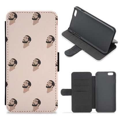 Drake Face Pattern Flip / Wallet Phone Case