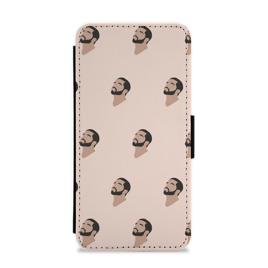 Drake Face Pattern Flip / Wallet Phone Case