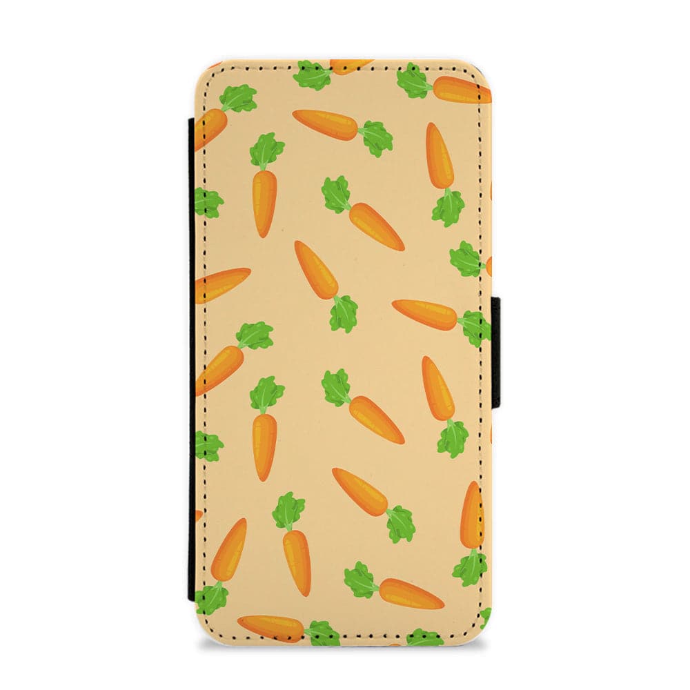 Carrot Pattern Flip / Wallet Phone Case