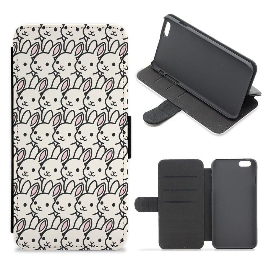 Bunny Rabbit Pattern Flip / Wallet Phone Case