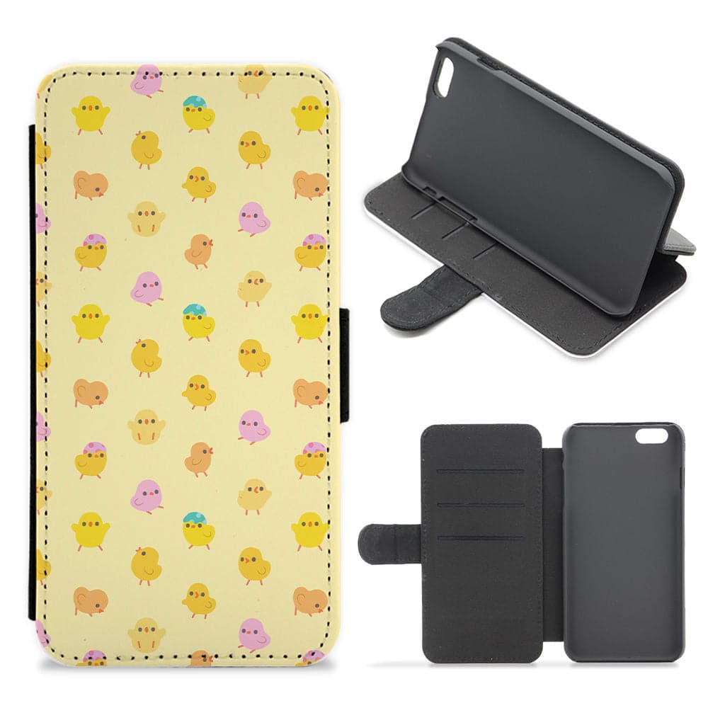 Cute Chick Pattern Flip / Wallet Phone Case