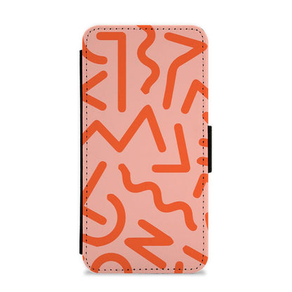 Red Abstract - Eighties Flip / Wallet Phone Case