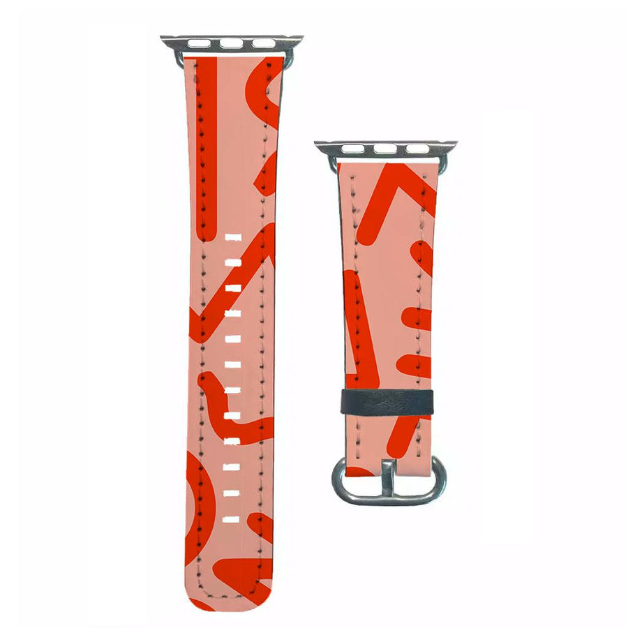 Red Abstract - Eighties Apple Watch Strap