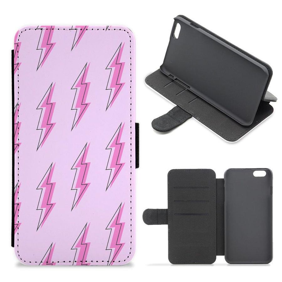 Pink Lightning - Eighties Flip / Wallet Phone Case