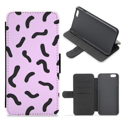 Purple And Black - Eighties Flip / Wallet Phone Case